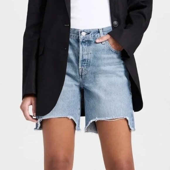 Levi's Premium 501 90s Cutoff Mid Thigh Jean Shorts Women's Size 28 Medium Wash - Picture 3 of 14